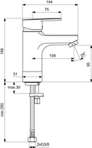 Стояща батерия за умивалник Vidima SevaFresh (1)