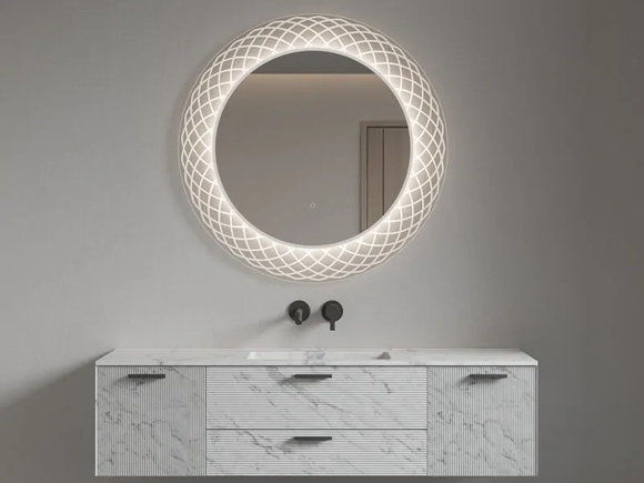 Кръгло огледало за баня с LED осветление